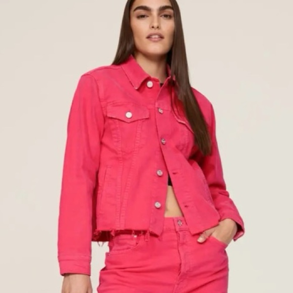 MOTHER Pink Denim Jacket. Size XS. NWT.